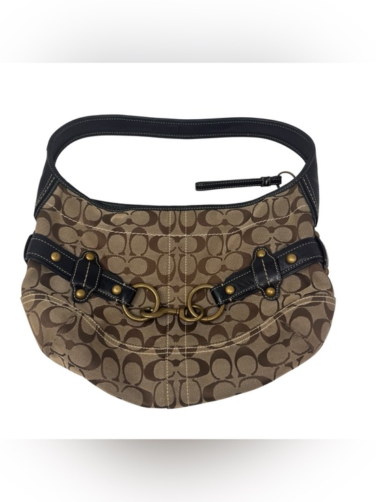 Coach Handbags - Vintage Coach Signature Brown Black Shoulder Monogrammed Ergo Hobo Bag Y2K